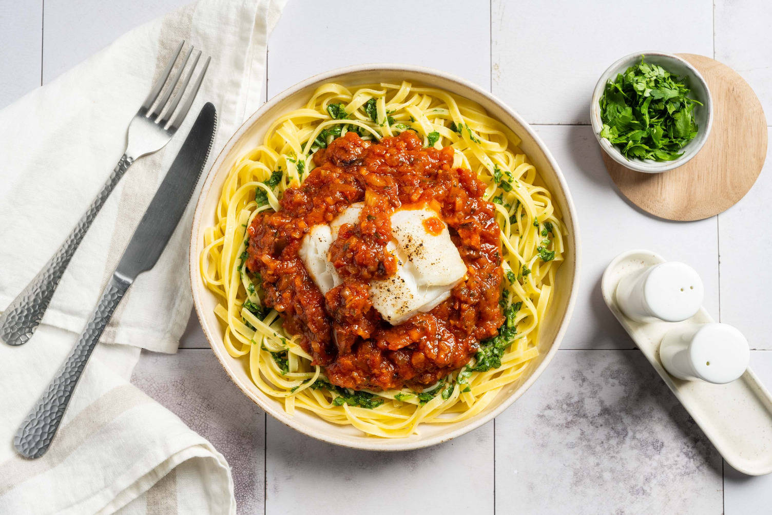 Italian Fish Fettuccine