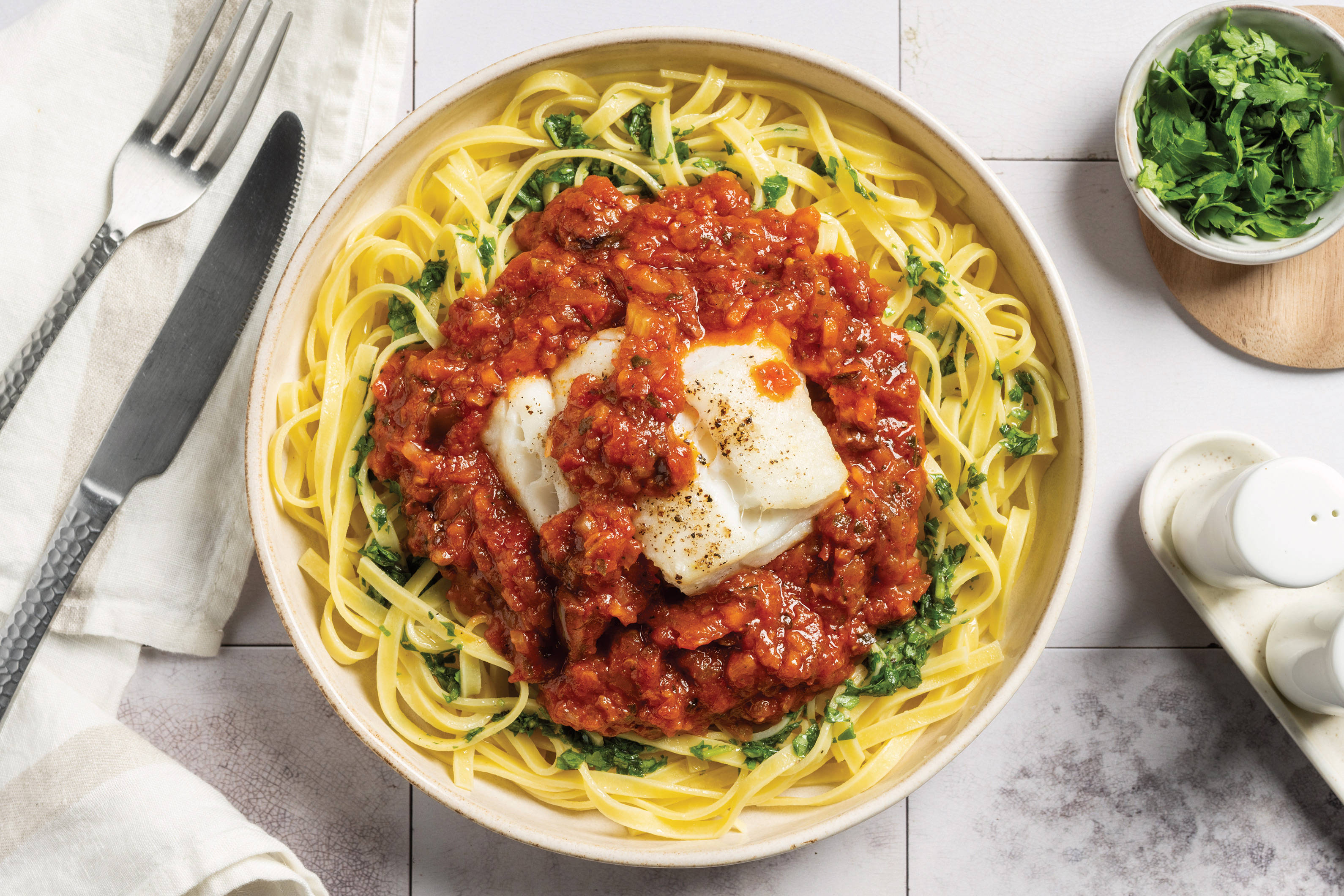 Italian Fish Fettuccine