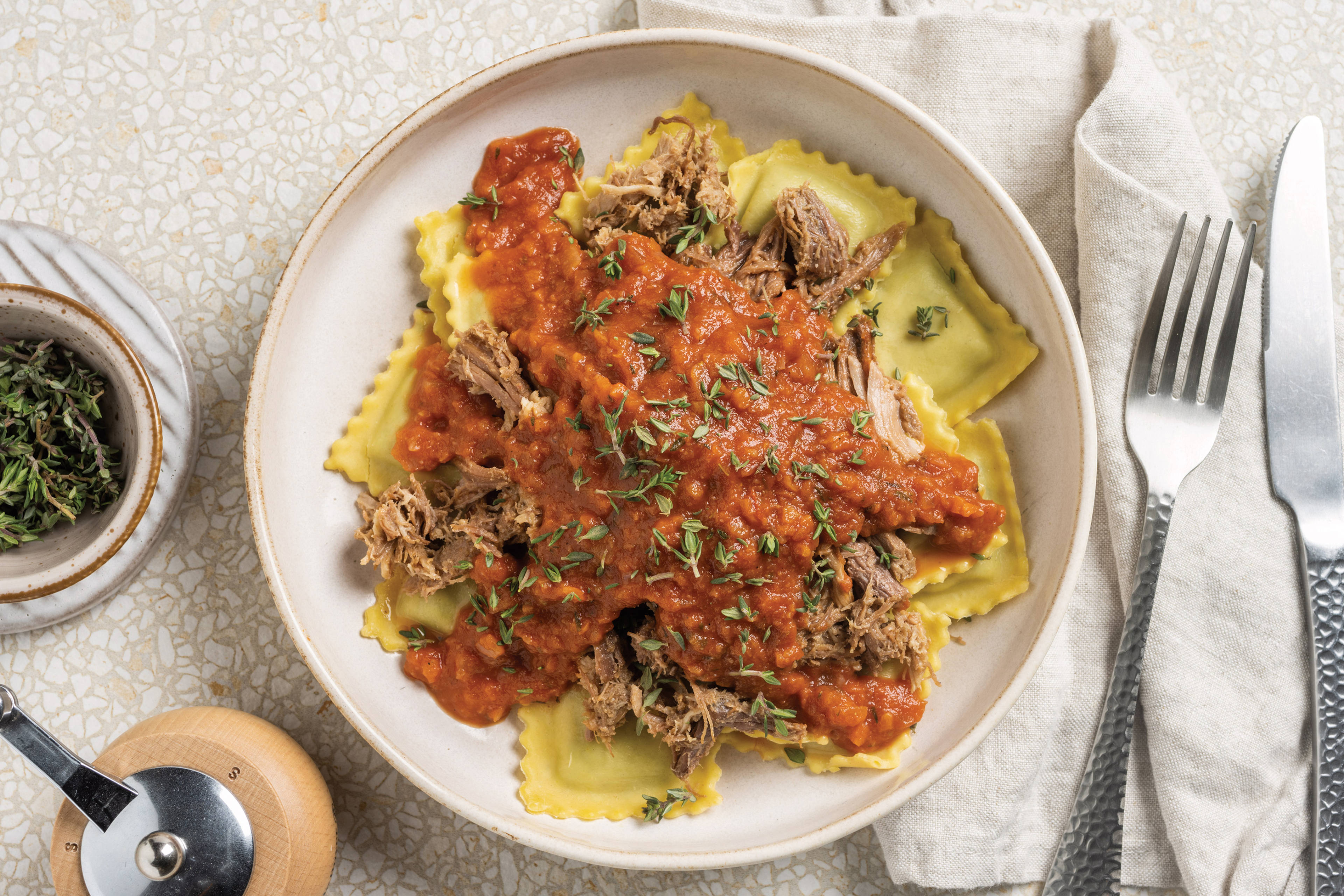 Shredded Beef Ravioli