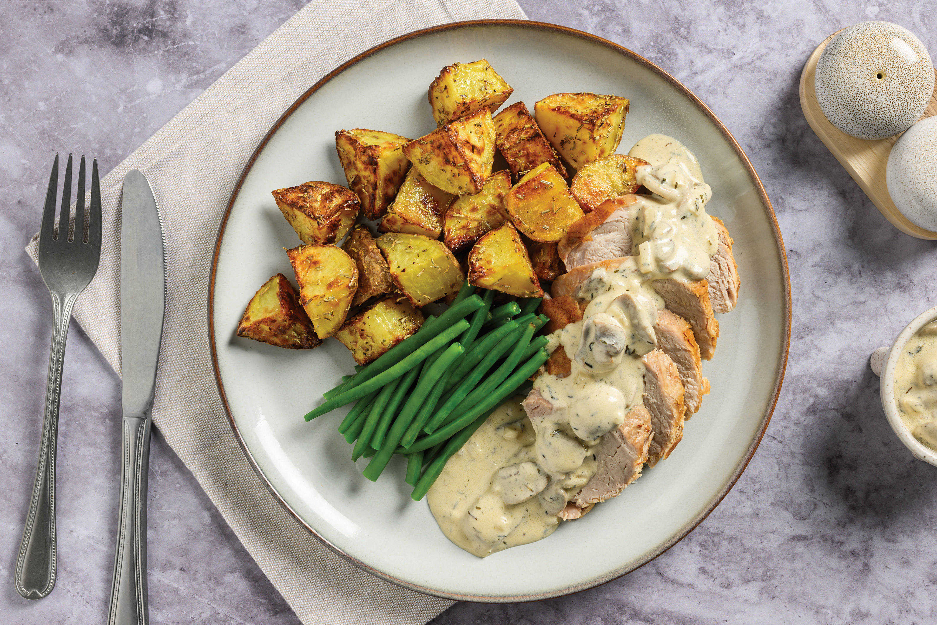 Roast Pork & Mushroom Sauce