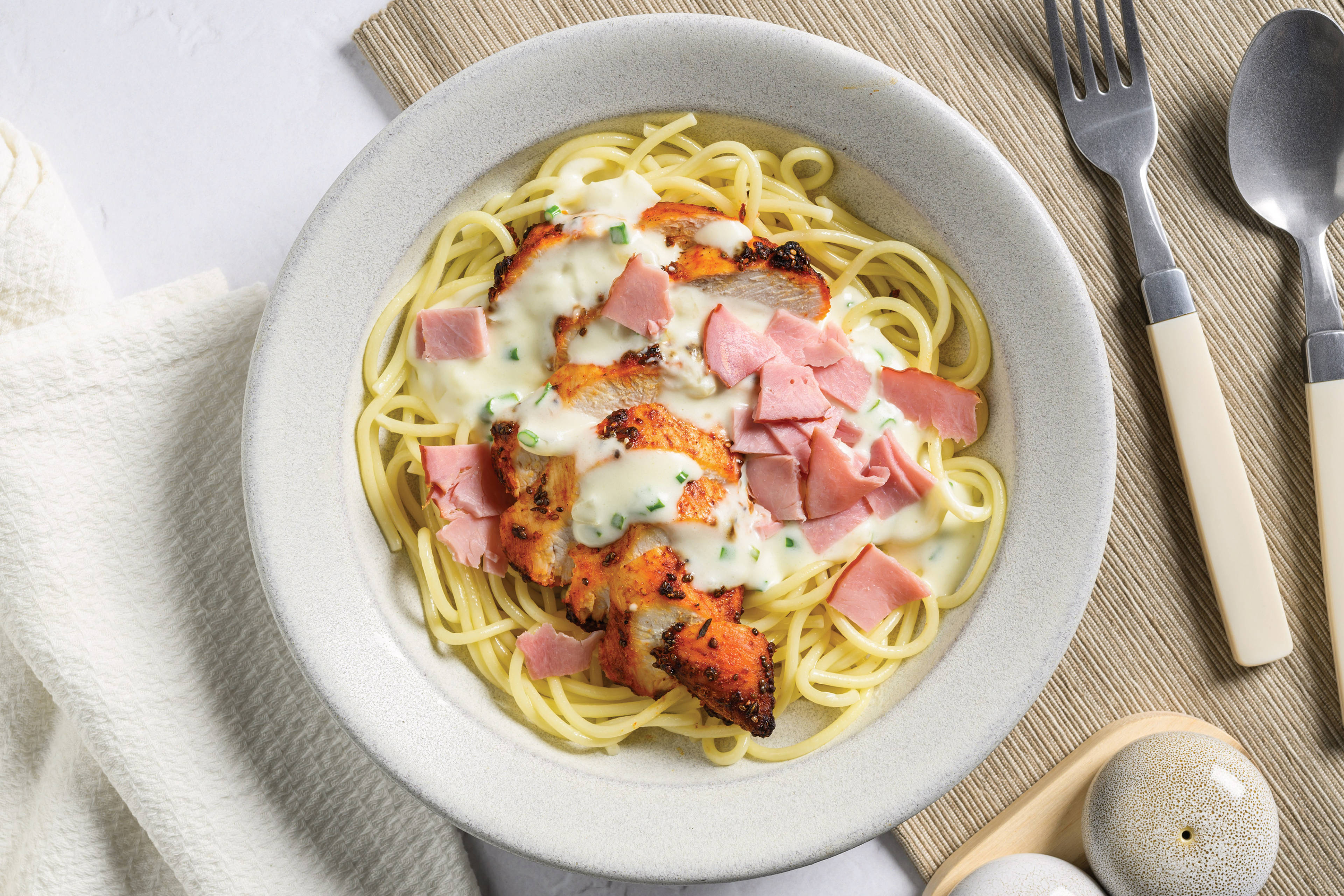 Creamy Chicken & Ham Alfredo