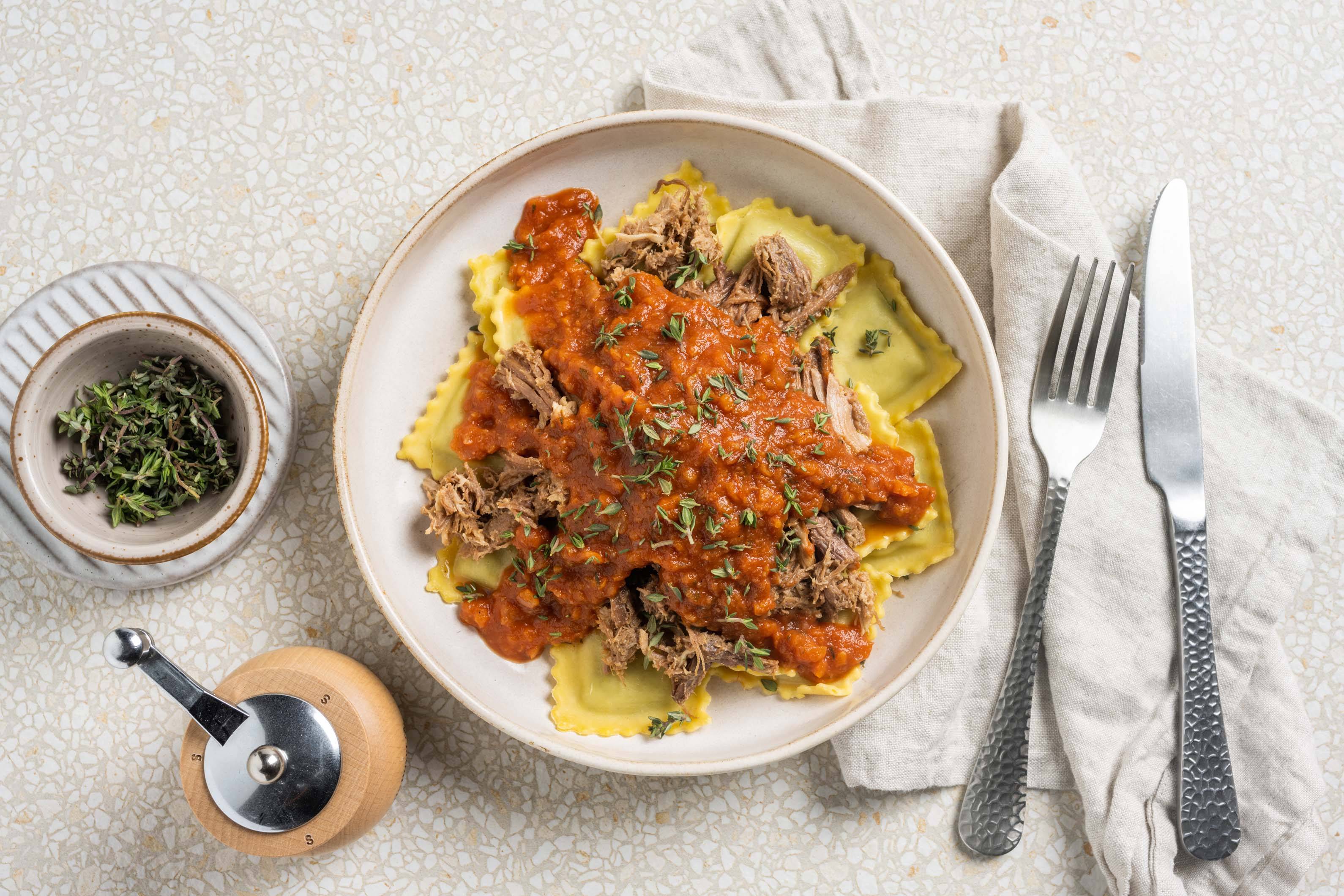 Shredded Beef Ravioli