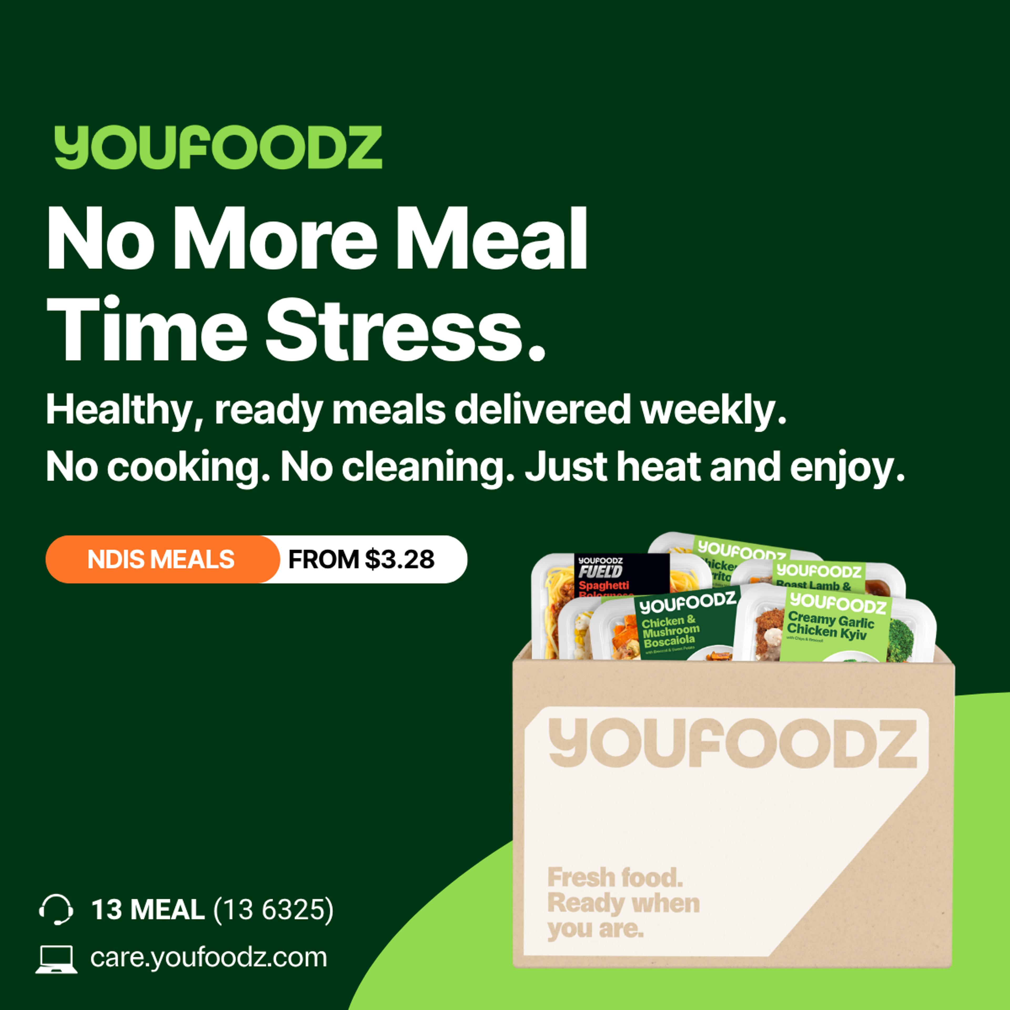 Transparent pricing for Youfoodz NDIS food delivery - save up to 70%